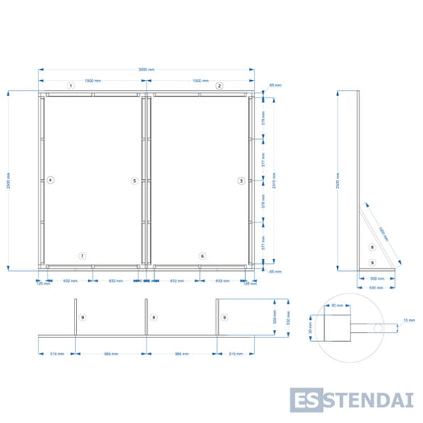 Metalinis reklaminis tentinis stendas 3000×1500 mm