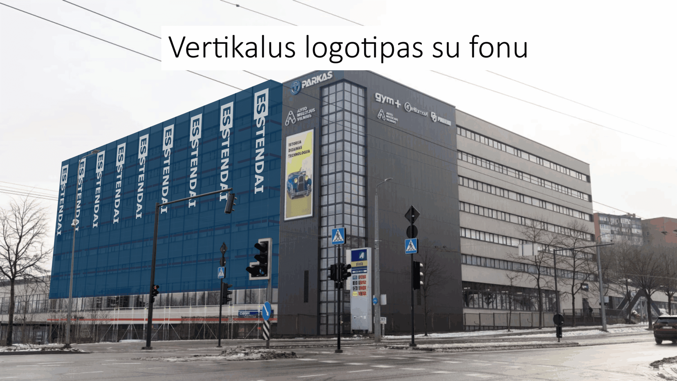 2. Vertikalus Pasikartojantis Logotipas Lygiuotas Pagal Viršų Invertuotos Logotipo Spalvos